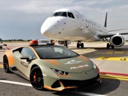 Lamborghini delivers a Huracan EVO follow-me car to Bologna Guglielmo Marconi Airport | Vandi4u