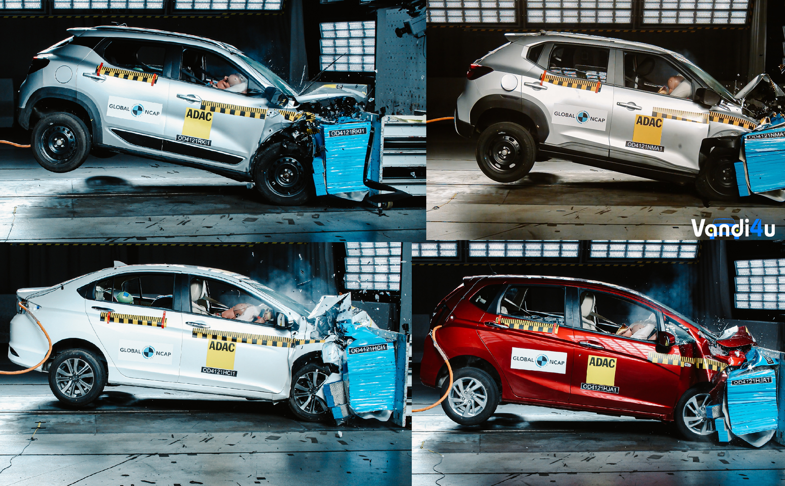www.vandi4u.com Honda Jazz City Nissan Magnite and Renault Kiger scores 4 stars in Global NCAP