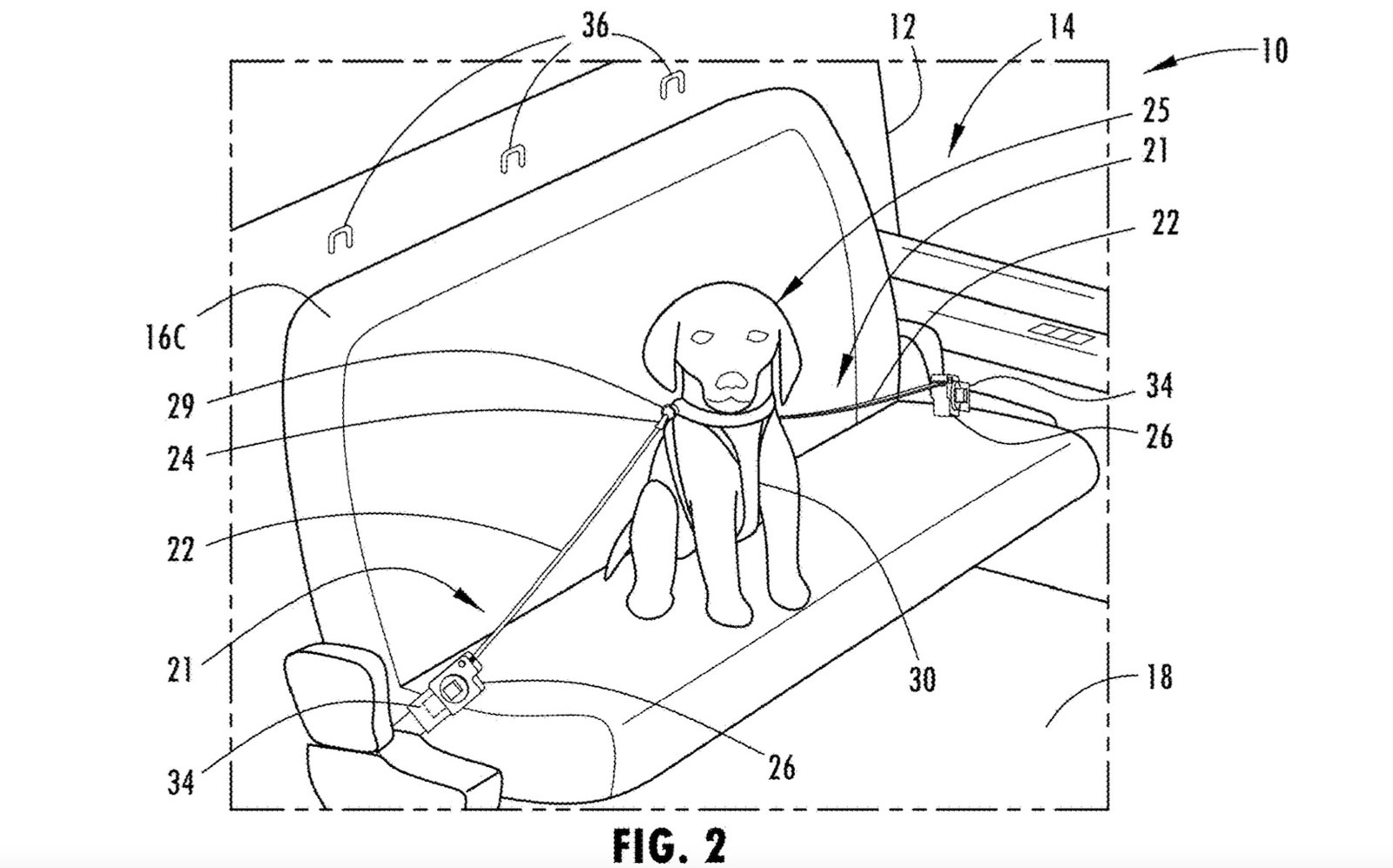 Ford files patent a Pet Restraint System for vehicle