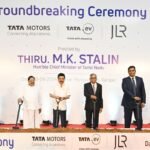 Tata Motors groundbreaking ceremony for new Panapakkam vehicle manufacturing plant in Tamil Nadu, attended by Chief Minister M.K. Stalin and Chairman N Chandrasekaran